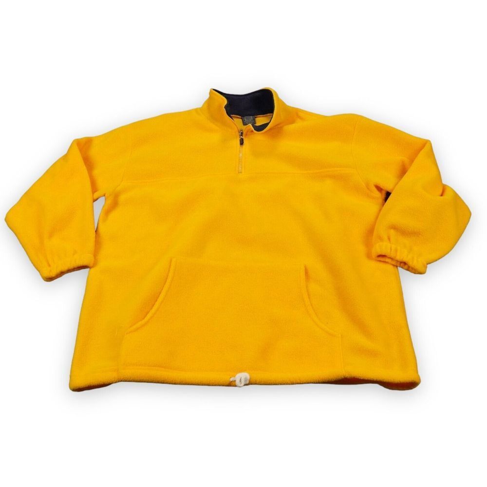 Hope Mens Fleece Pullover Sweater Jacket XL Yellow Made In The USA Vintage Sport